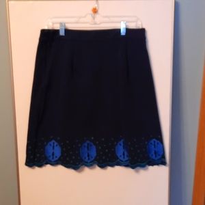 Navy knit Ponte skirt
